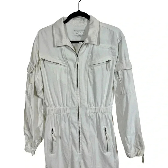 L’Academie Army Coverall Utility Jumpsuit in White x Revolve - Picture 5 of 13